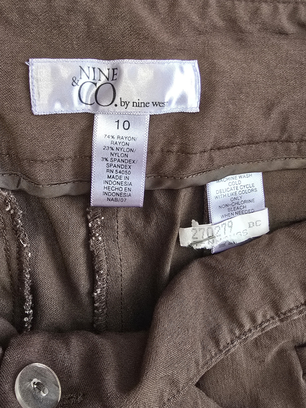 Nine & Co. by Nine West Brown Bootcut Pants Waist 10 - Picture 5 of 9